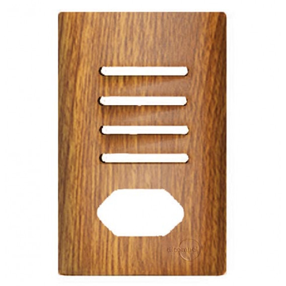 Placa 4 Interruptores + 1 Tomada (ESPECIAL) 4x2 com Suporte - Novara Cumaru